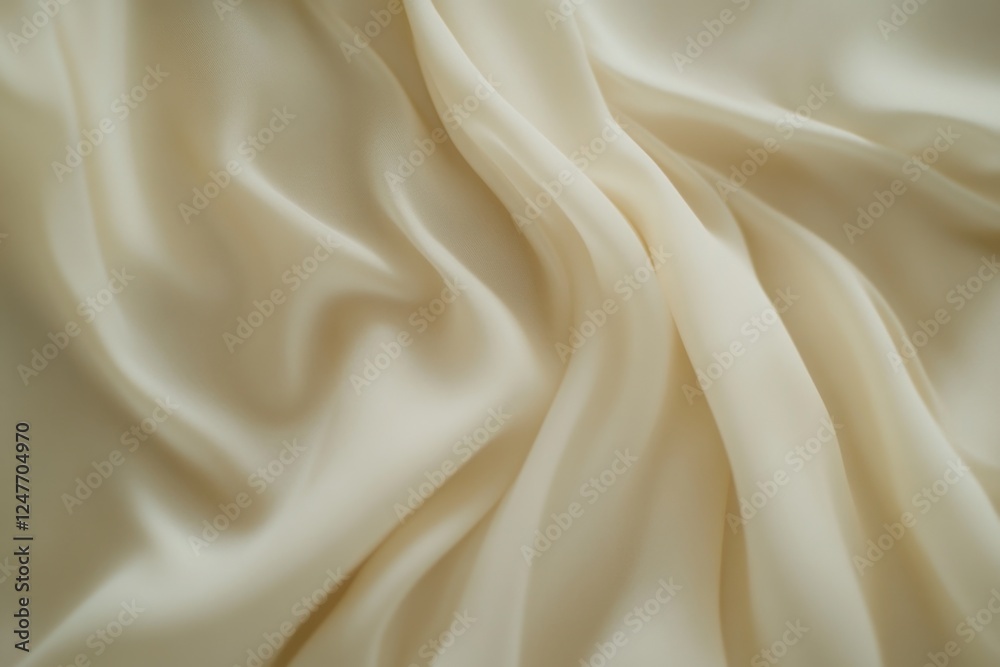 Draped cream silk fabric texture, closeup, studio Draped cream silk fabric texture, closeup, studio