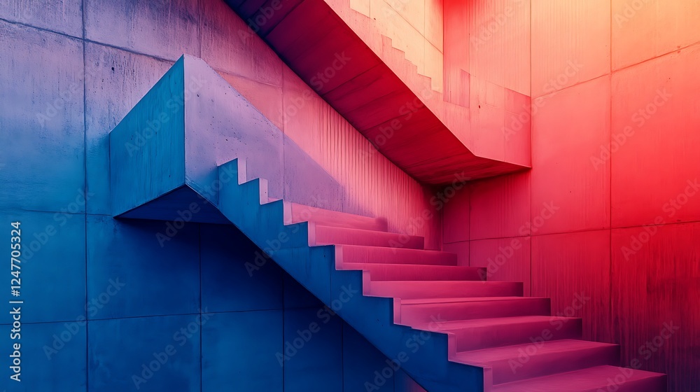 Fototapeta premium Abstract Concrete Staircase Modern Architectural Design