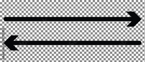 long arrow vector icon. double side left and right  straight Horizontal long arrow icon. flat style long arrow vector illustration.