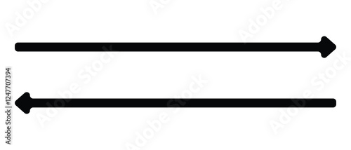long arrow vector icon. double side left and right  straight Horizontal long arrow icon. flat style long arrow vector illustration.