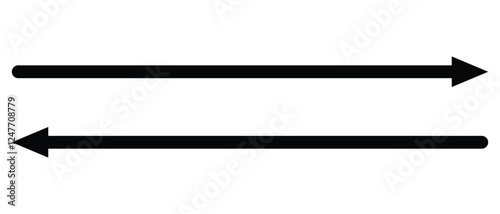 long arrow vector icon. double side left and right  straight Horizontal long arrow icon. flat style long arrow vector illustration.