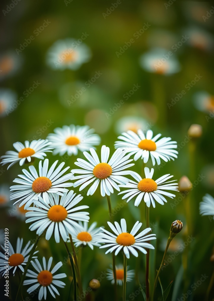 Daisy flowers on meadow floral abstract background bokeh green bokeh green abstract background light bright blur pattern Daisy flowers on meadow floral abstract background bokeh green bokeh green abstract background light bright blur pattern
