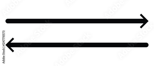 long arrow vector icon. double side left and right  straight Horizontal long arrow icon. flat style long arrow vector illustration.
