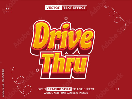 drive thru editable text, font effect, 3d text for title