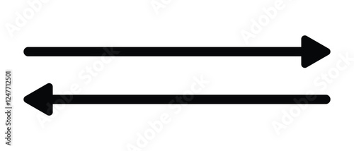 long arrow vector icon. double side left and right  straight Horizontal long arrow icon. flat style long arrow vector illustration.