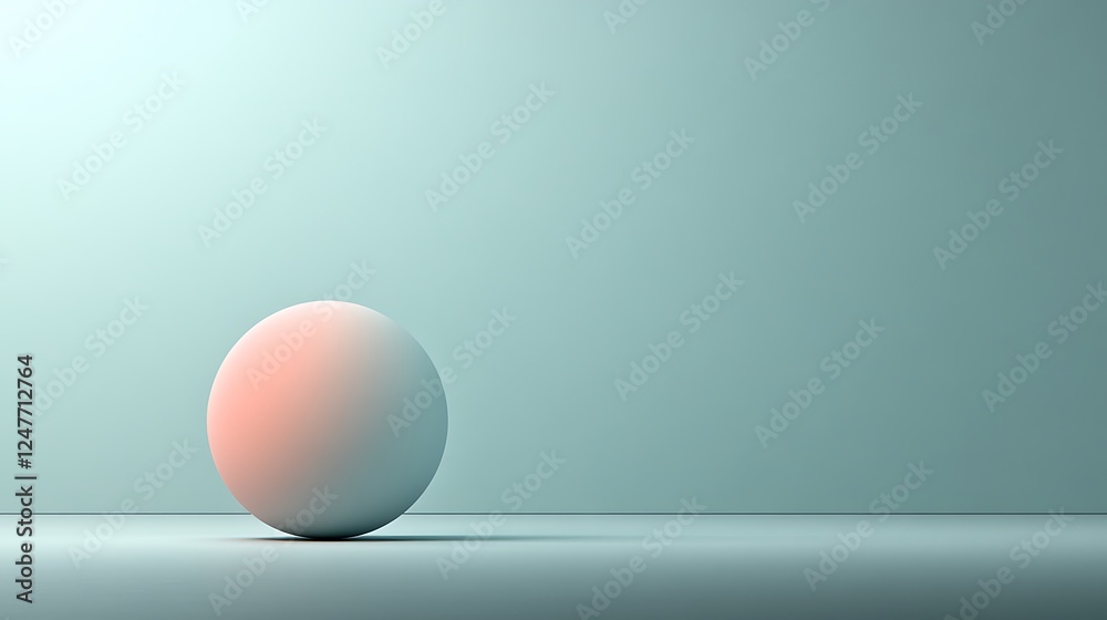 Single Illuminated Sphere Against A Teal Background Single Illuminated Sphere Against A Teal Background