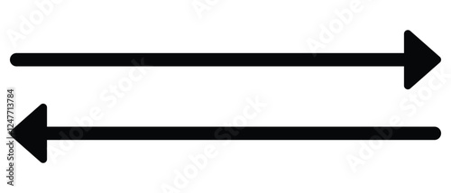 long arrow vector icon. double side left and right  straight Horizontal long arrow icon. flat style long arrow vector illustration.