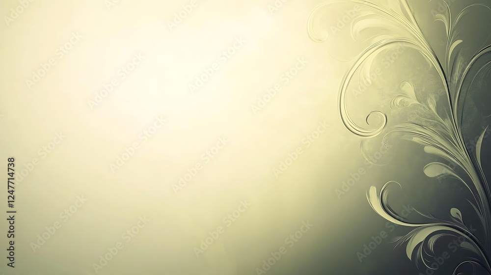 Elegant Floral Design On A Soft Green Background Elegant Floral Design On A Soft Green Background