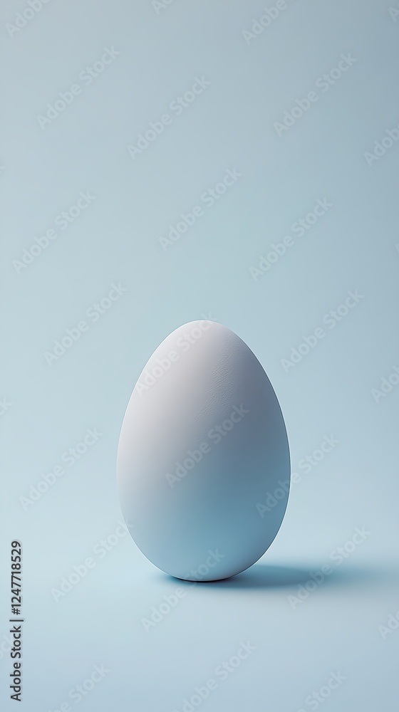 Isolated Egg on Minimalist Background with Soft Light and Shadows Isolated Egg on Minimalist Background with Soft Light and Shadows