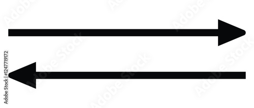 long arrow vector icon. double side left and right  straight Horizontal long arrow icon. flat style long arrow vector illustration.