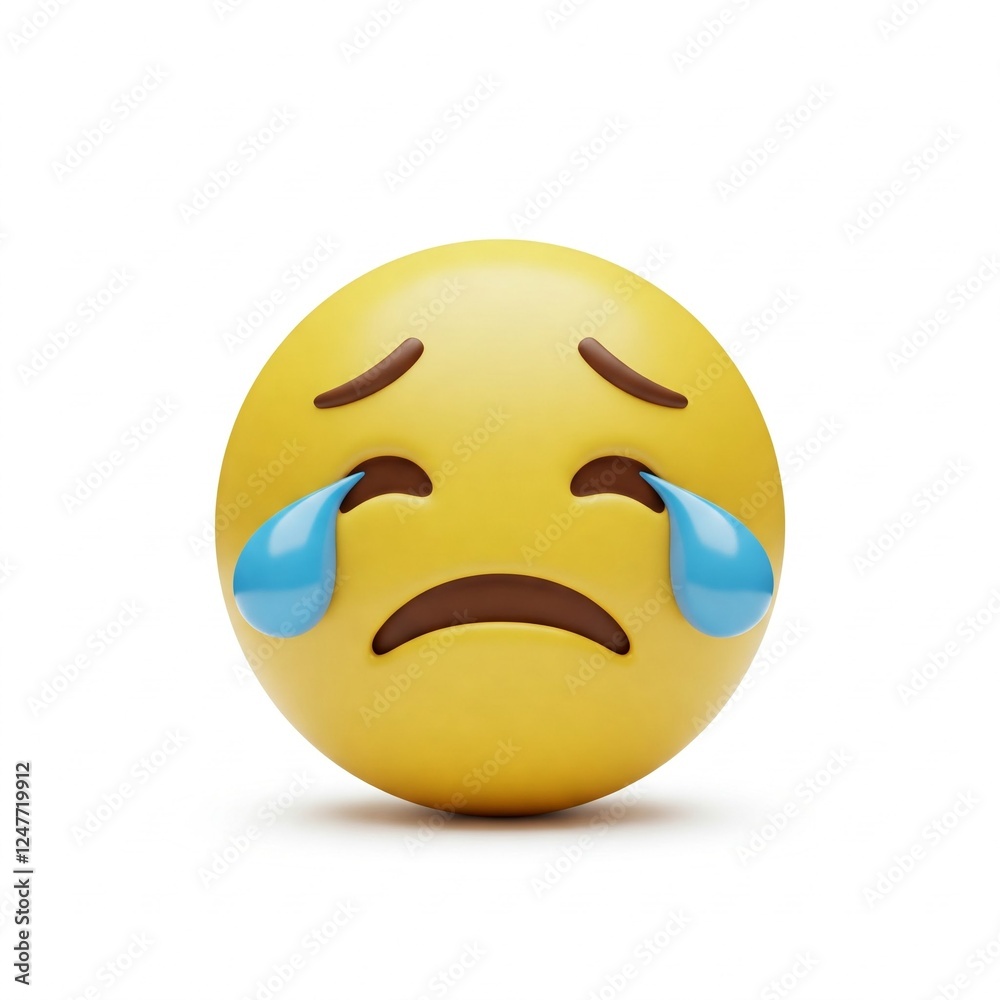 Fototapeta premium An emoji with big tears.