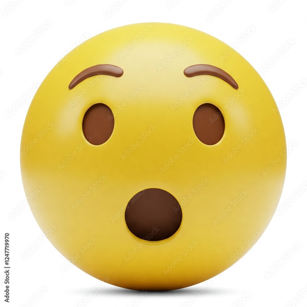Fototapeta premium An emoji with slight surprise.