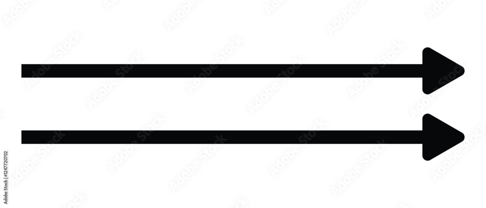 long arrow vector icon. double side left and right  straight Horizontal long arrow icon. flat style long arrow vector illustration.