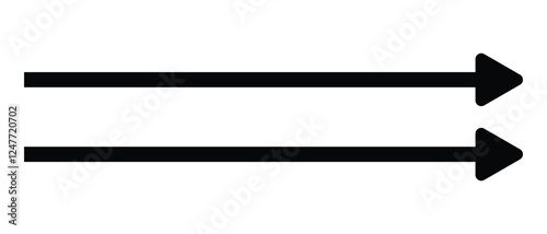 long arrow vector icon. double side left and right  straight Horizontal long arrow icon. flat style long arrow vector illustration.