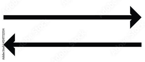 long arrow vector icon. double side left and right  straight Horizontal long arrow icon. flat style long arrow vector illustration.