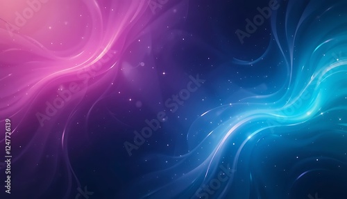 Abstract Cosmic Swirls of Pink and Blue Hues photo