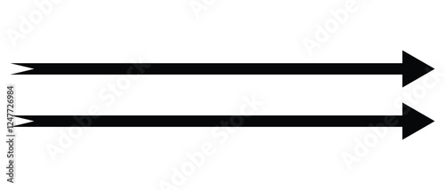 long arrow vector icon. double side left and right  straight Horizontal long arrow icon. flat style long arrow vector illustration.