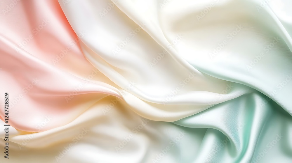 Obraz premium Pastel Silk Fabric Draped in Soft Waves
