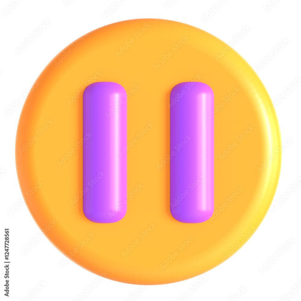 pause button 3d icon illustration pause button 3d icon illustration
