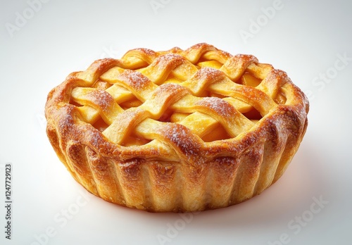 Freshly Baked Apple Pie With Golden Crust and Lattice Top Perfect for Autumn Celebrations and Family Gatherings in Culinary Photography photo