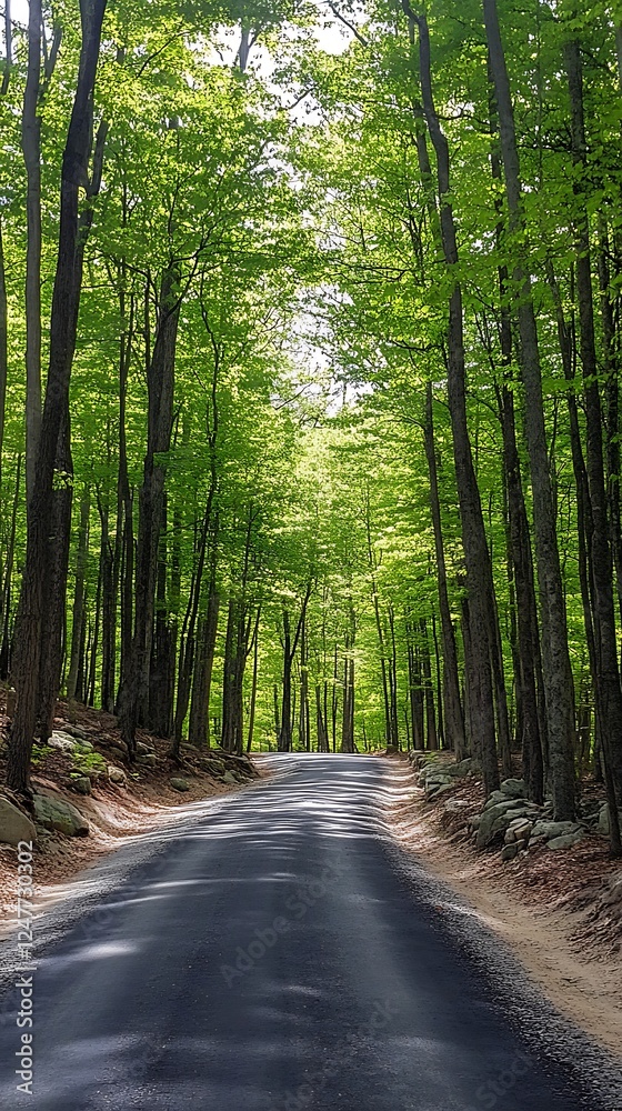 Obraz premium Forest Road Path Sunlight Trees