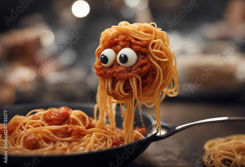 sauce isolated monster tomato flying cartoon humor meatball pastafarian pasta spooky halloween scary lunch spaghetti food holy atheist fun art religious dish funny pop head religion god faith