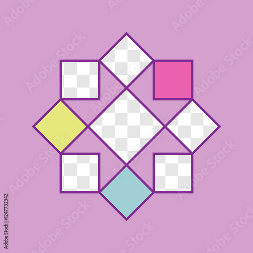 Purple contour-shaped photo collage perfect for creating rich and sophisticated photo layouts with a unique and stylish design.