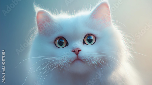 Very pretty and cute white cat face