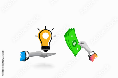 Idea Exchange Innovative Concept, Monetary Transaction, Business Deal