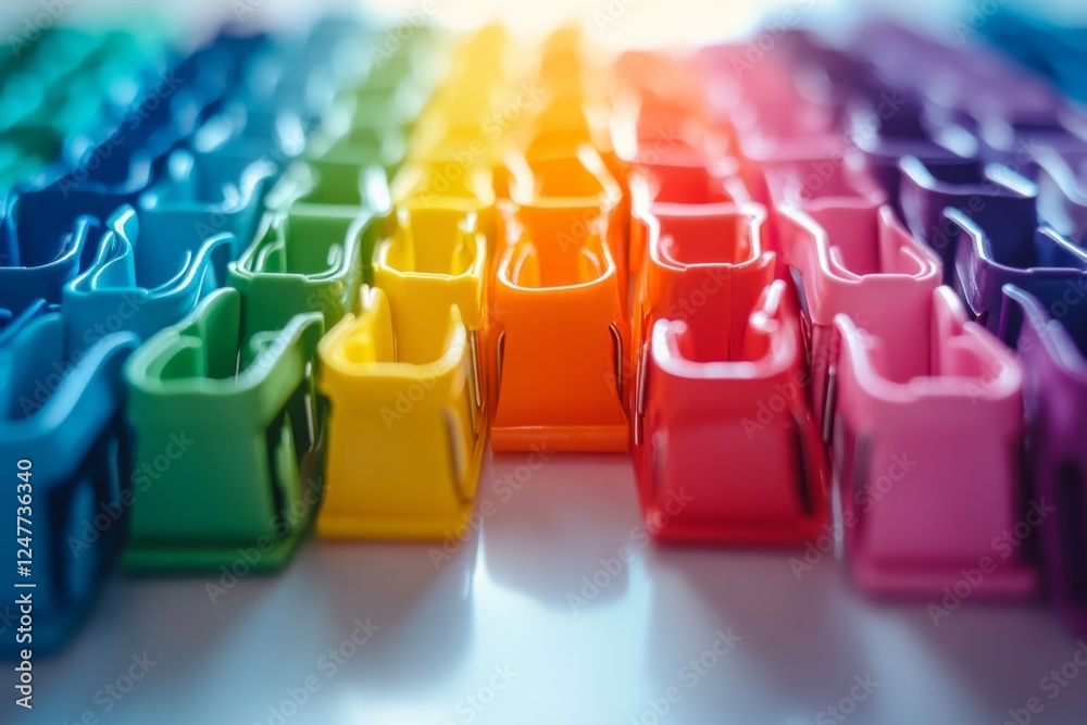 Obraz premium Colorful paints in a rainbow pattern