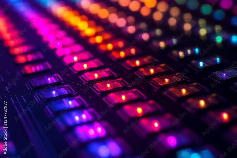RGB lights glowing in a vibrant tech setup for gaming RGB lights glowing in a vibrant tech setup for gaming