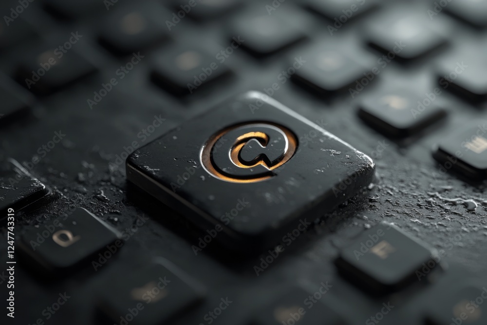 Keyboard key with an email icon in focus Keyboard key with an email icon in focus