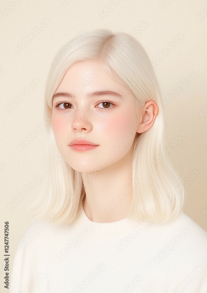 Fresh and Radiant Beauty Portrait of a Blonde Woman with Glossy Skin Fresh and Radiant Beauty Portrait of a Blonde Woman with Glossy Skin