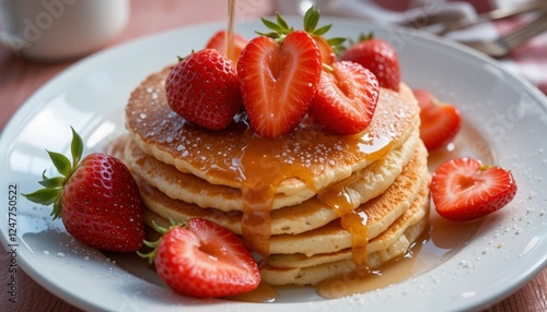 Valentine’s Day Breakfast with Heart-Shaped Pancakes photo