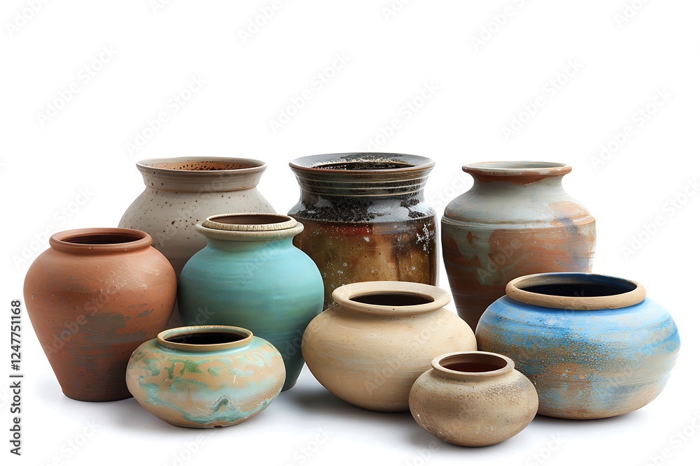 Pots isolated on white background Pots isolated on white background