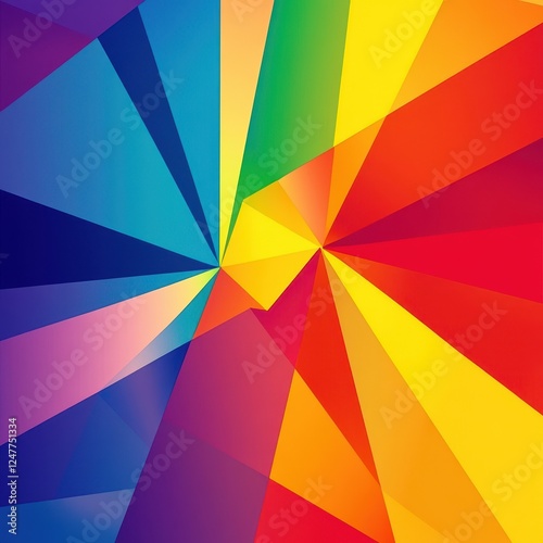 Abstract Colorful Triangular Geometric Design