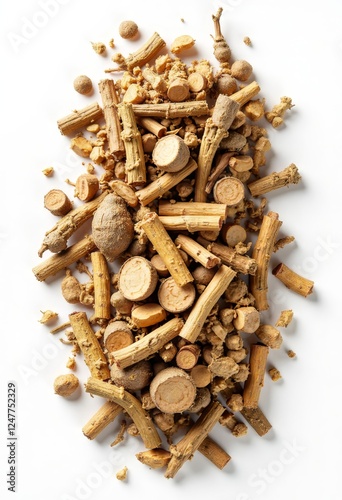 Wallpaper Mural Dried Medicinal Herbs and Roots Still Life on White Background Torontodigital.ca