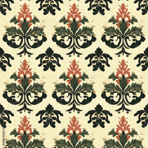 Ornate floral pattern with vintage elegance