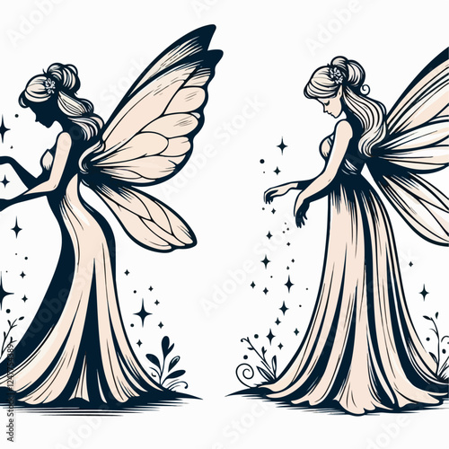 fairy godmother cartoon vector illustration