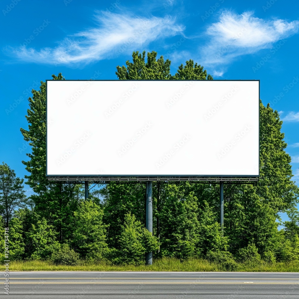 Billboard Advertising Opportunity Open Field Outdoor Marketing Natural Setting Wide Angle Brand Visibility Concept Billboard Advertising Opportunity Open Field Outdoor Marketing Natural Setting Wide Angle Brand Visibility Concept