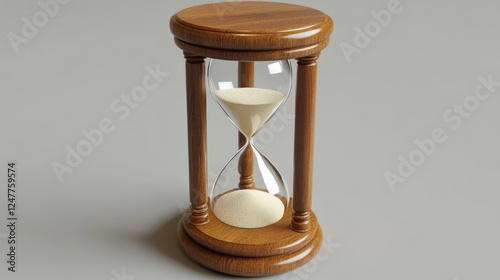 Time Passing: A Wooden Hourglass, Symbol of fleeting moments and time's relentless march, a timeless elegance. photo