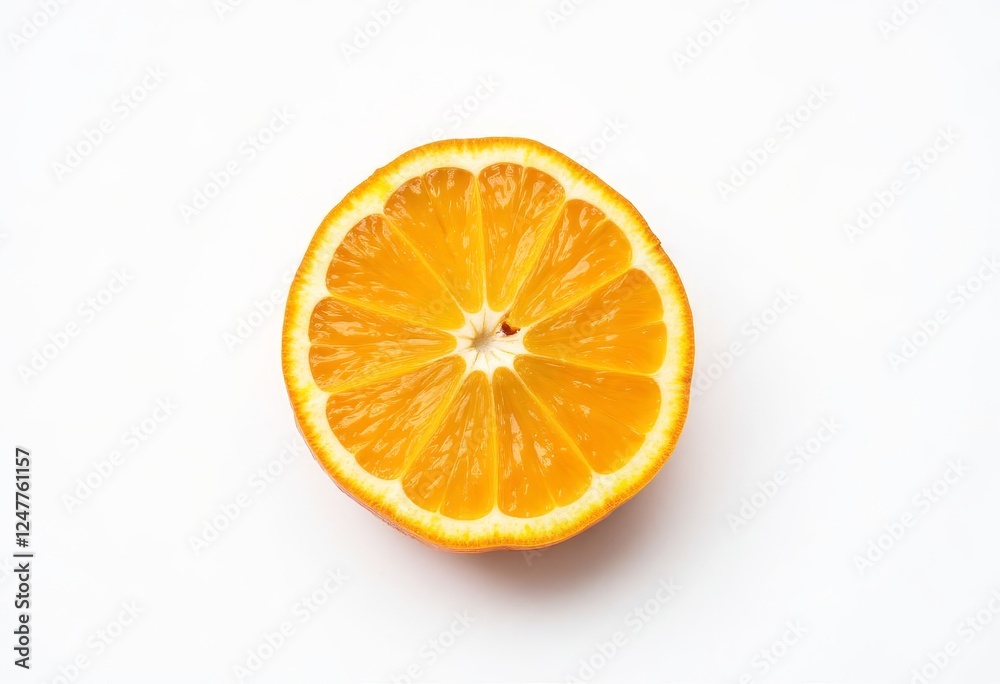Vibrant Slice of Citrus Fruit on a White Background Vibrant Slice of Citrus Fruit on a White Background