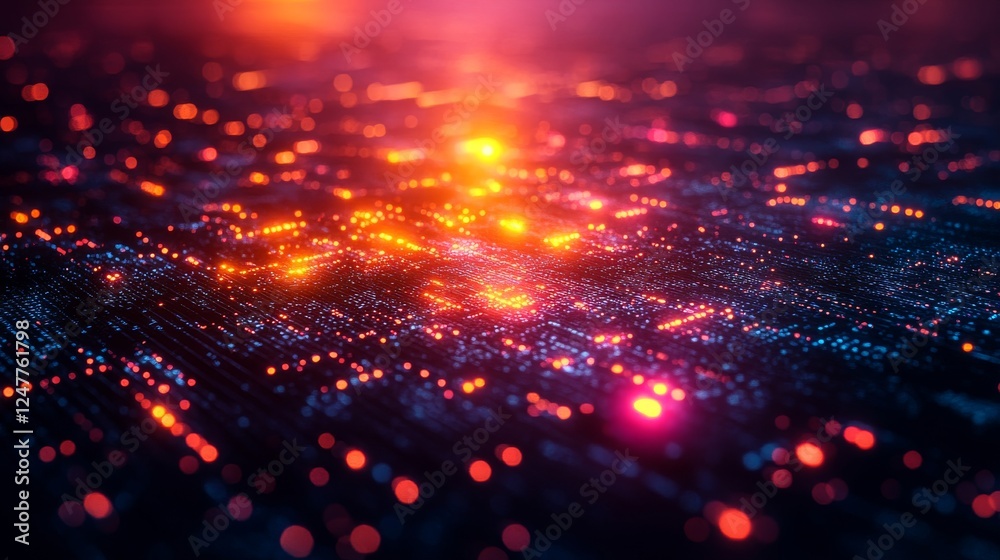 Fototapeta premium Abstract Colorful Programming Code Background with Lights and Patterns