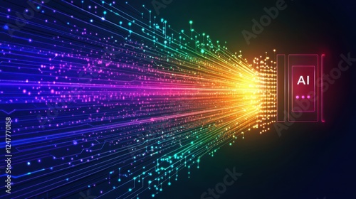 Ai Data Stream Colorful Technology Abstract Background