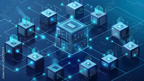 Graphic Representation of Proxy Server Concept in Cybersecurity