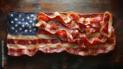 American Flag Bacon Food Photography