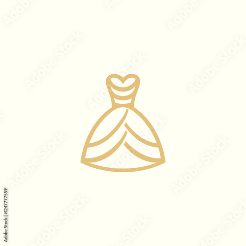 wedding dress cloth woman beauty bride logo vector illustration template design