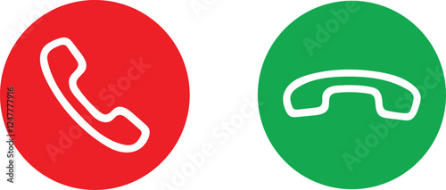 Call Icons: Answer and End Call Buttons Vector