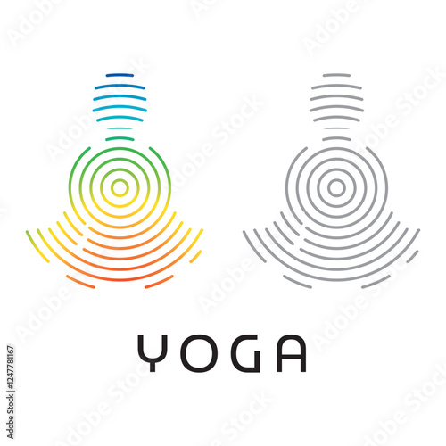 Yoga image icon. An image that expands from within. vector
