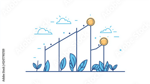 eco friendly business logo simple flat lay vector illustration